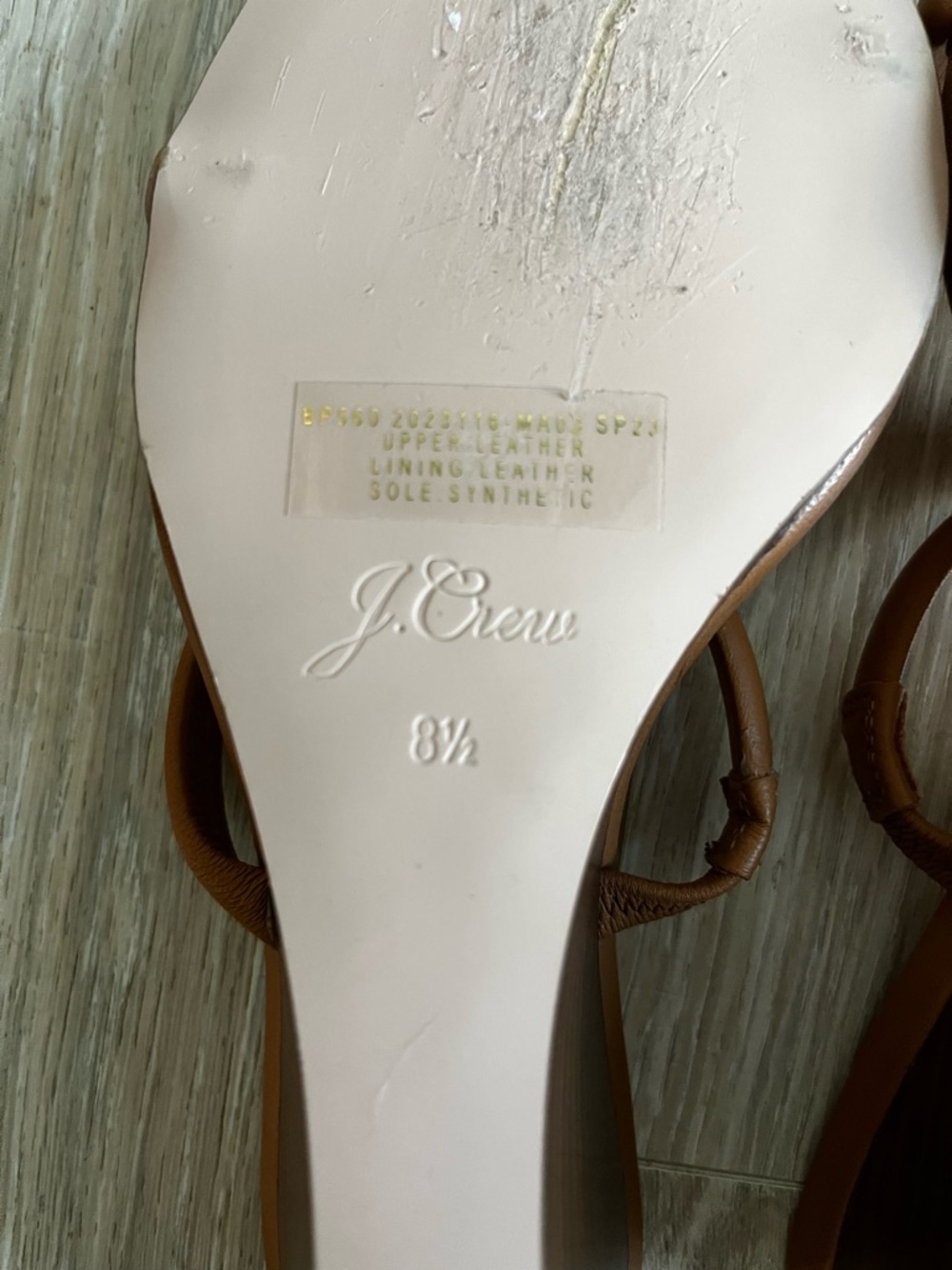 J. Crew Women’s Double-strap stacked wedges in leather tan - Size 8 1/2 - Picture 7 of 7